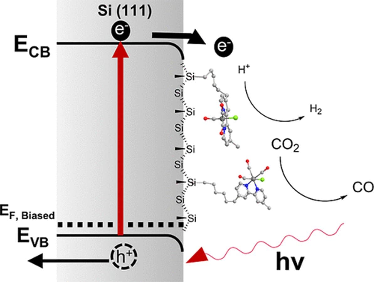 Insights on Covalent Attachment of a Re Bipyridyl Catalyst onto p-Si(111) Using an Alkyl Linker for Photoelectrochemical CO2 Reduction